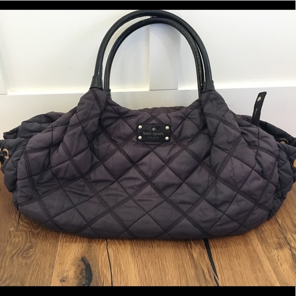 black quilted diaper bag